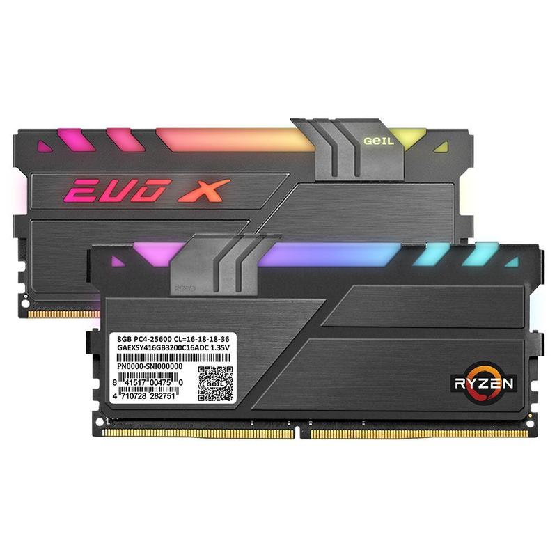 Memória RAM Geil EVO X II RGB, 16GB (2x8GB), 3200MHz, DDR4, CL16
